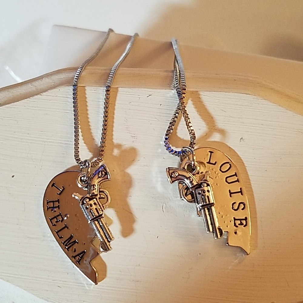 Thelma & Louise Silver Tone 18" Necklace Set